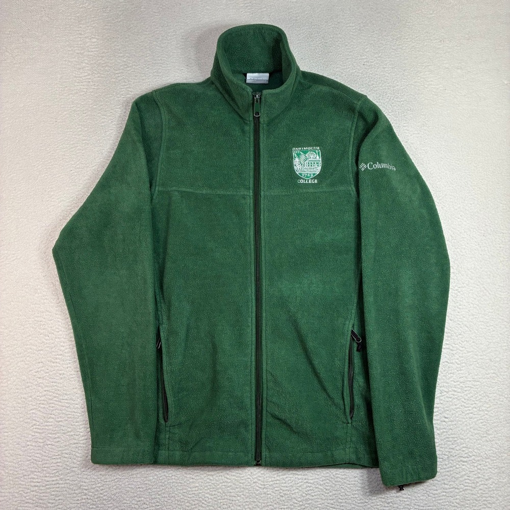 Columbia Dartmouth College Fleece Jacket Men S Green Full Zip Ivy League Crest